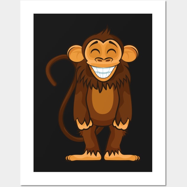 Happy Monkey Wall Art by MonkeyEmoji